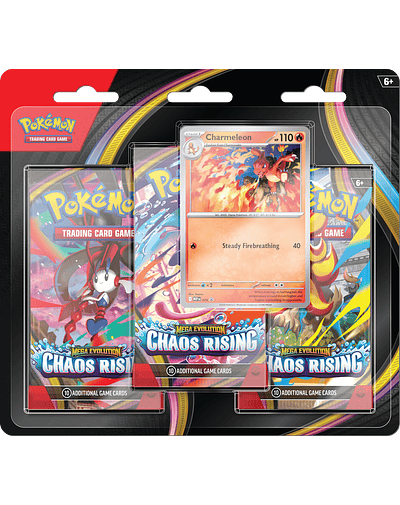 PREVENTA POKEMON TCG MEGA EVOLUTION - CHAOS RISING - 3-PACK BLISTER INGLÉS