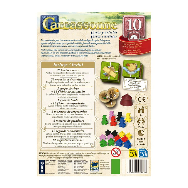 JDM Carcassonne: Circos y Artistas — Expansión 10 en Español 2
