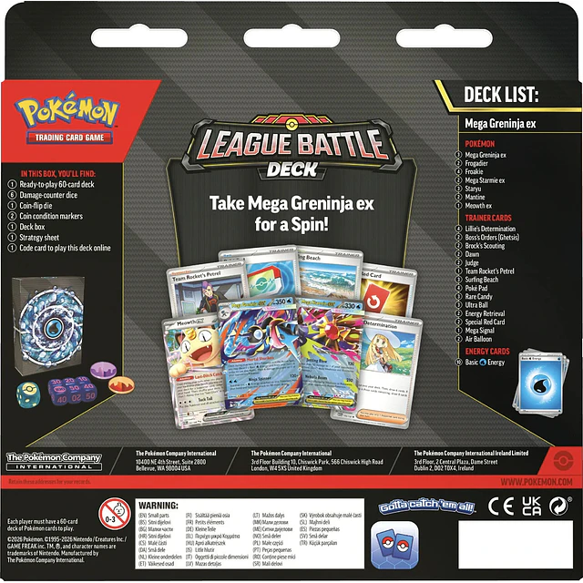 PREVENTA - POKÉMON TCG MEGA GRENINJA EX LEAGUE BATTLE DECK (2026) INGLÉS 2