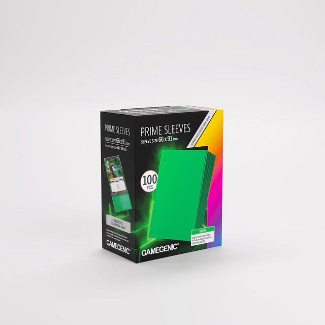 Gamegenic Prime Sleeves Green 66x91 mm – Fundas Verdes para Cartas TCG