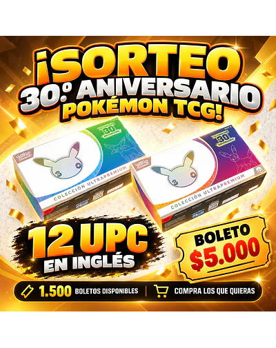 Sorteo Pokémon TCG 30th Celebration | 12 UPC en Inglés