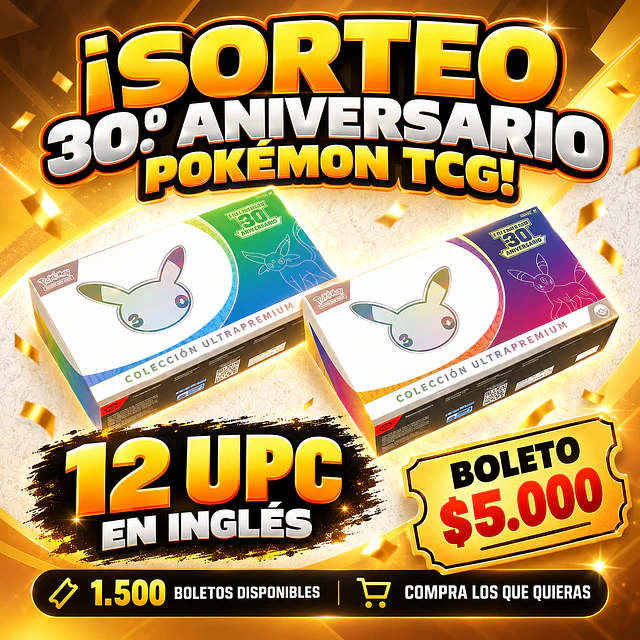 Sorteo Pokémon TCG 30th Celebration | 12 UPC en Inglés