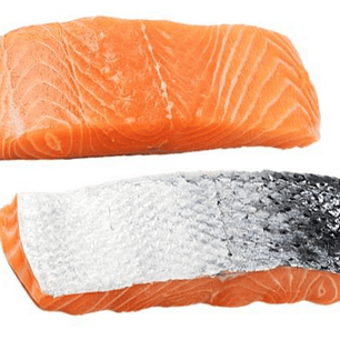Salmón porcionado con piel - 170-200 grs cada una
