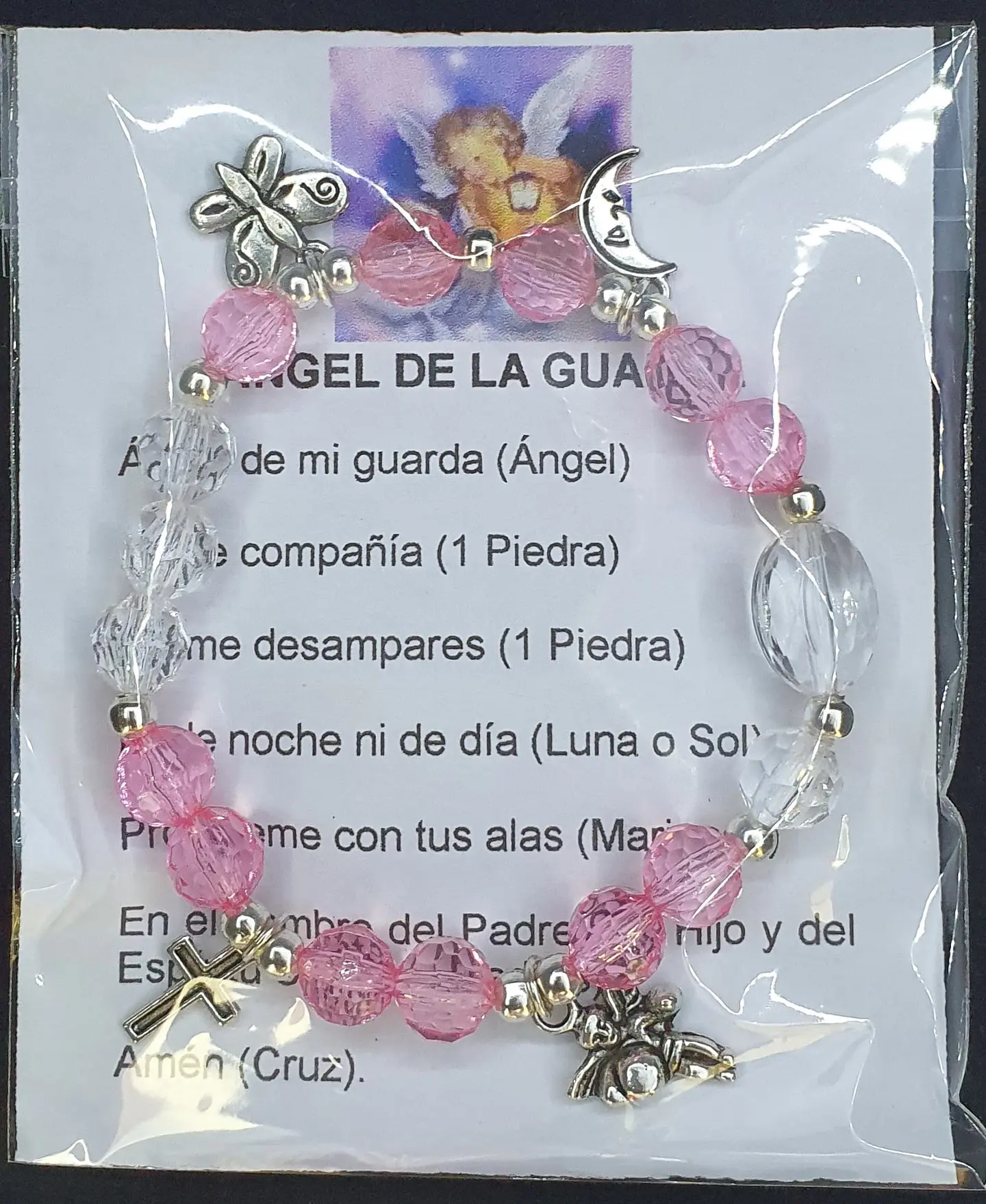 Ángel de la Guarda, Pulsera de acrílico y dijes de metal 1