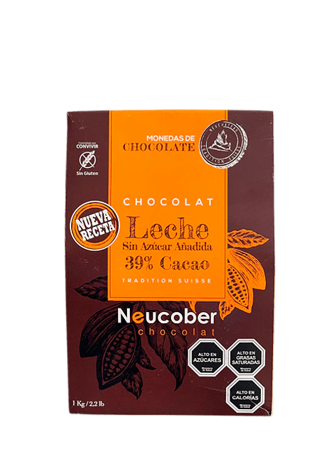 Moneda "Neucober" 39% de Cacao con Leche Sin Azúcar Añadida