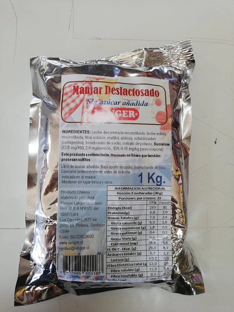 Manjar Langer deslactosado 1KG
