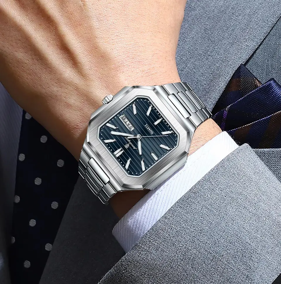 Reloj Cuadrado Elegante de Cuarzo Poedagar 672 3