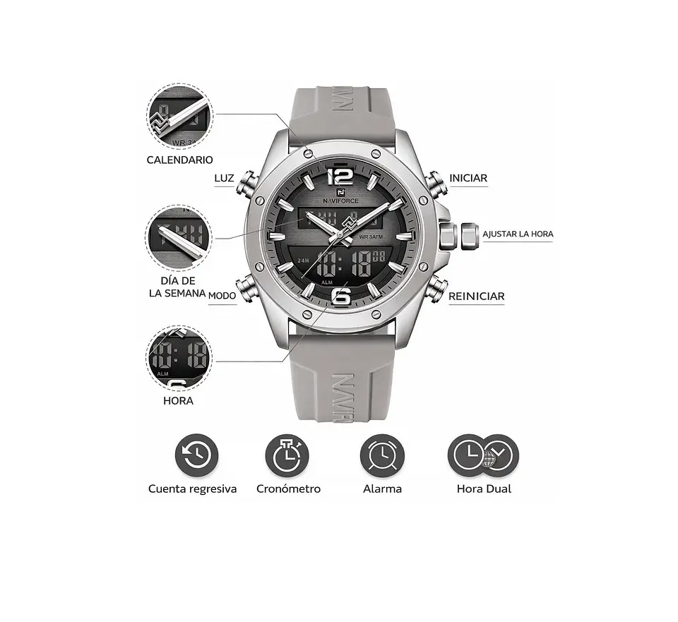Reloj Moderno Deportivo de Cuarzo NaviForce 9264 5