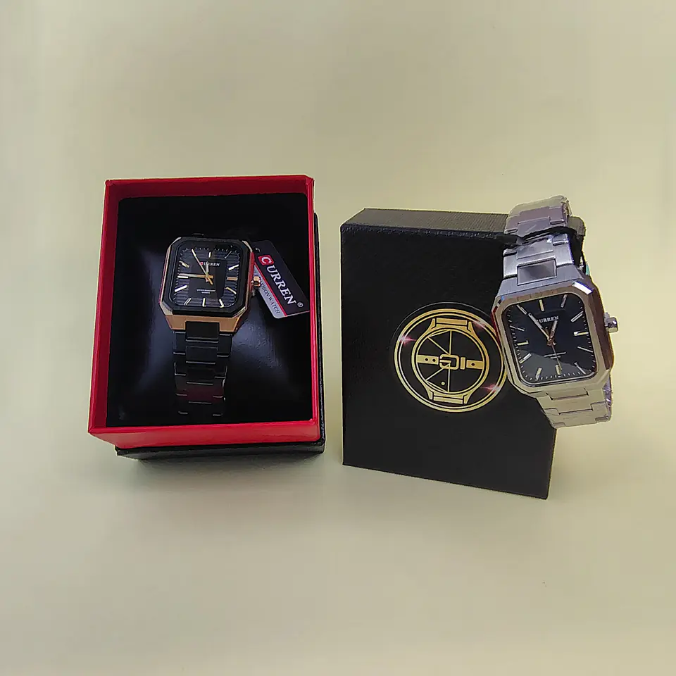 Reloj Elegante Unisex Cuadrado de Cuarzo Curren 8457 1