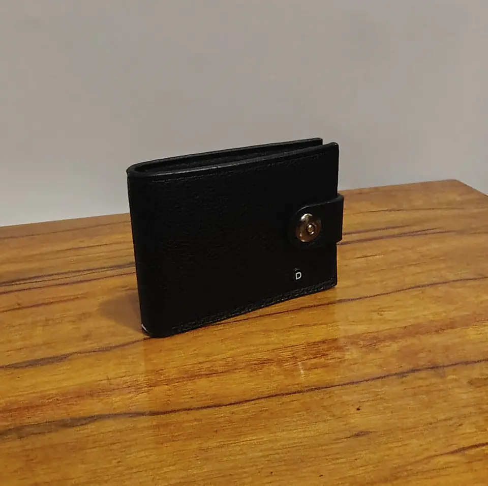 Billetera Elegante con Broche Ecocuero Cafe/Negro 6