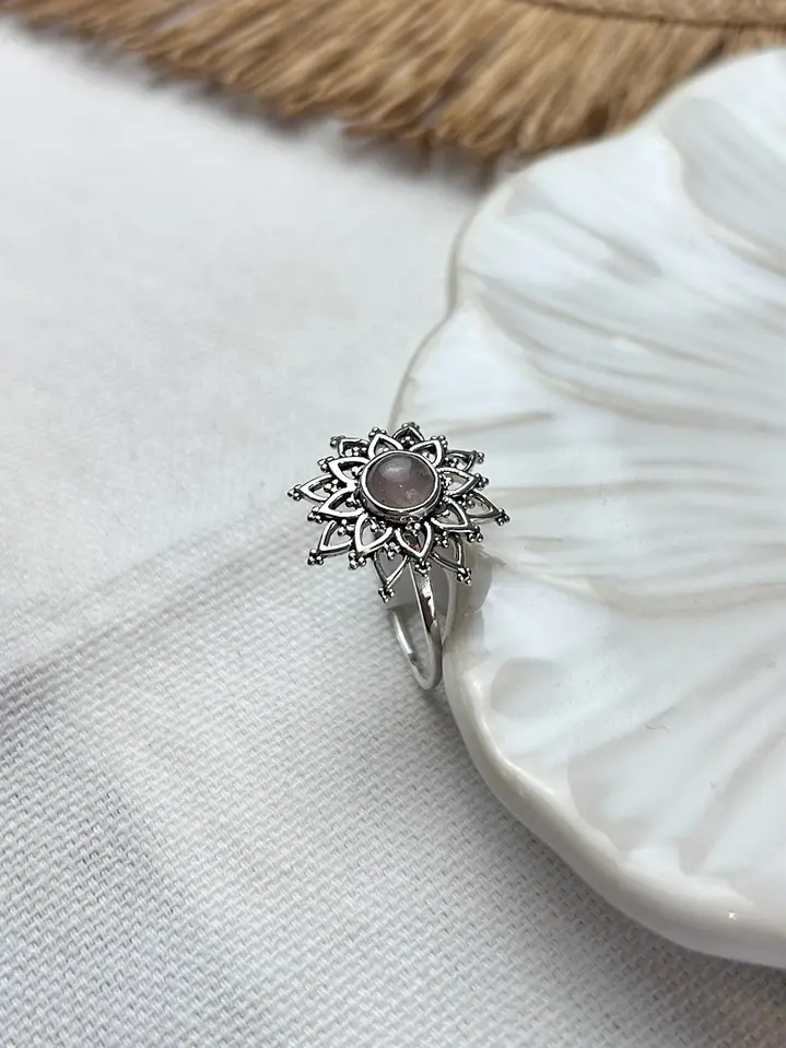 Anillo Amaya Cuarzo Rosa 2