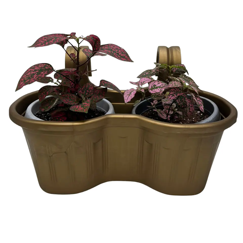 Macetero Doble Colgante para Reja o Balcón 4