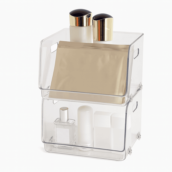 Set 2 Cajas Organizadoras Apilable  Almacenamiento 1