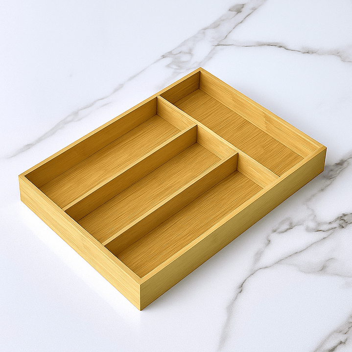 Organizador De Cubiertos Bambú Cajón Cocina 2