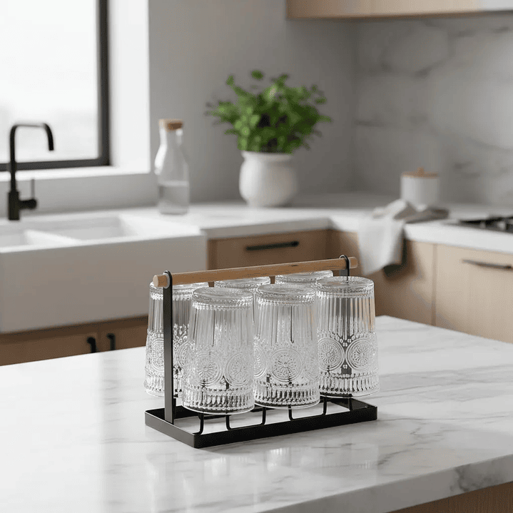 Organizador y escurridor De Vasos Negro 2