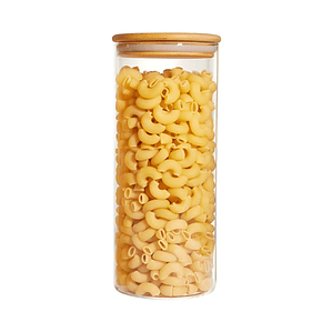 Frasco vidrio tapa bambú 10x25cm 1800ml