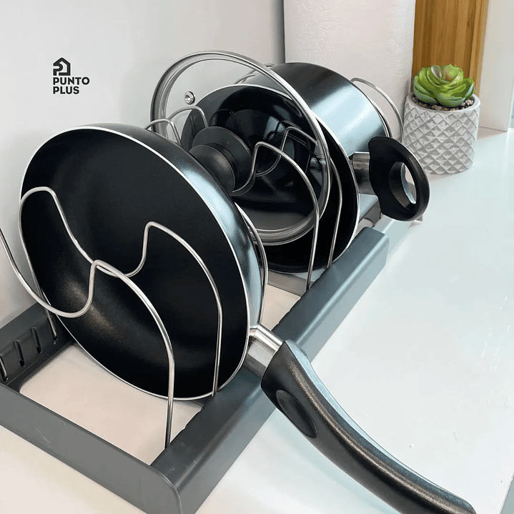 Organizador de sartenes y tapas ajustable 3