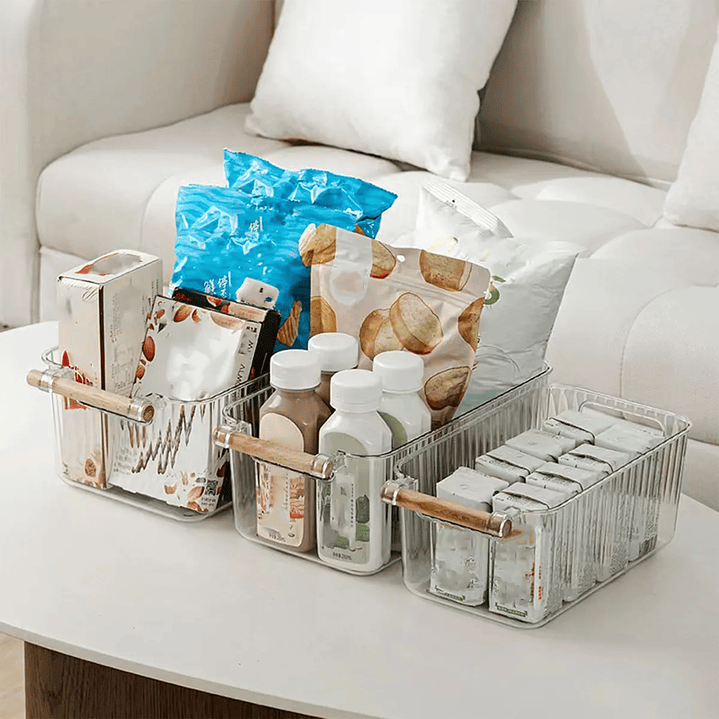 Caja Organizadora Transparente Mango Bambú 3