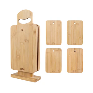 Set 4 Tablas De Picar Bambú Porta Tablas