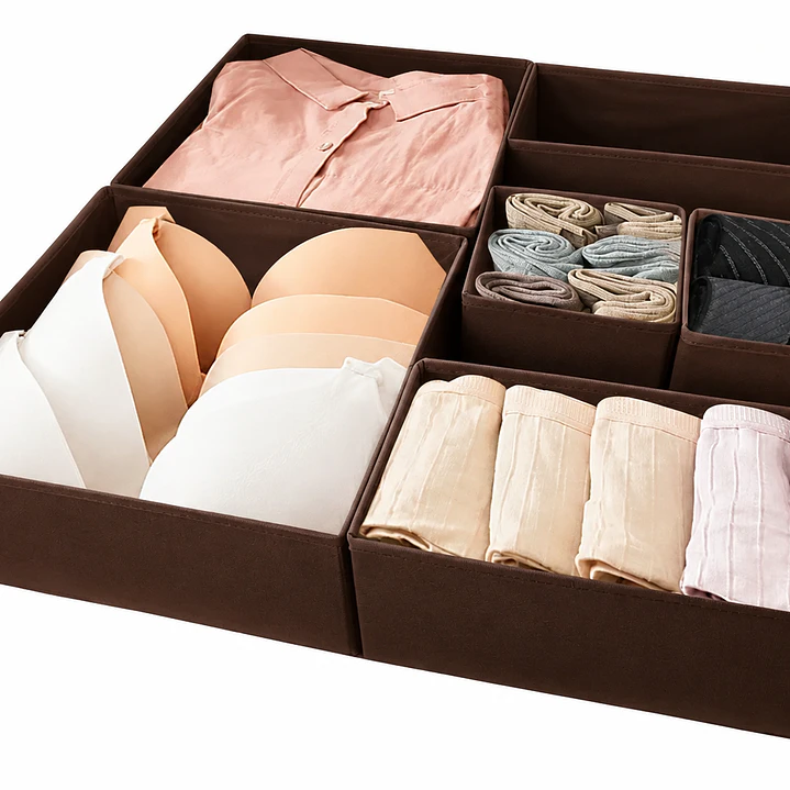 Set 6 Organizadores Ropa Interior Cajones Tela 4