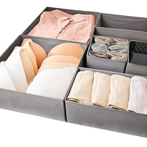 Set 6 Organizadores Ropa Interior Cajones Tela