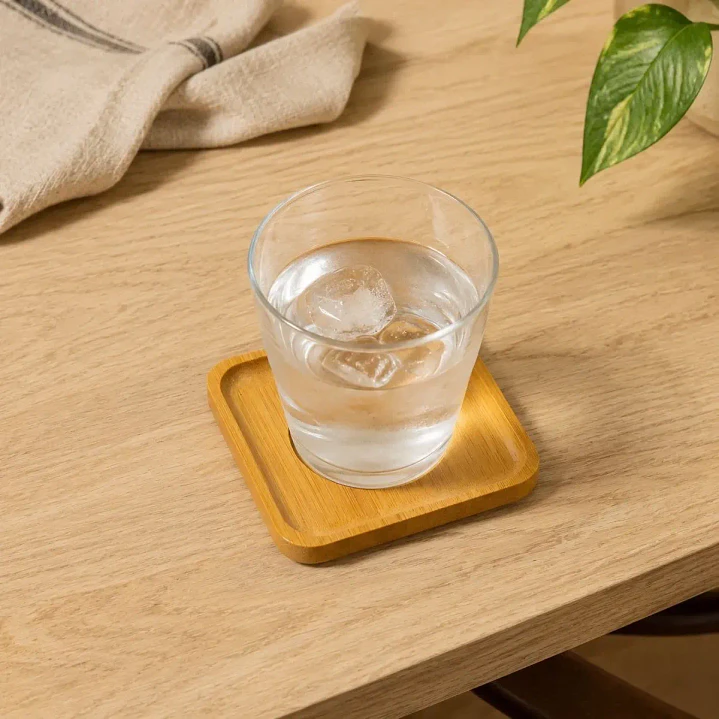 Posavasos De Bambú Set De 6 Porta Vasos 4