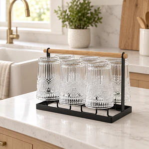 Organizador y escurridor De Vasos Negro