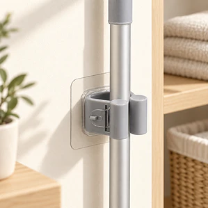 Pack 4 soportes de pared para escobas 