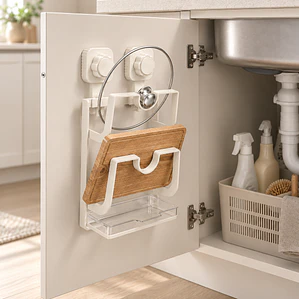Organizador Soporte Con Ventosa Para Tapas Y Tablas Cocina 