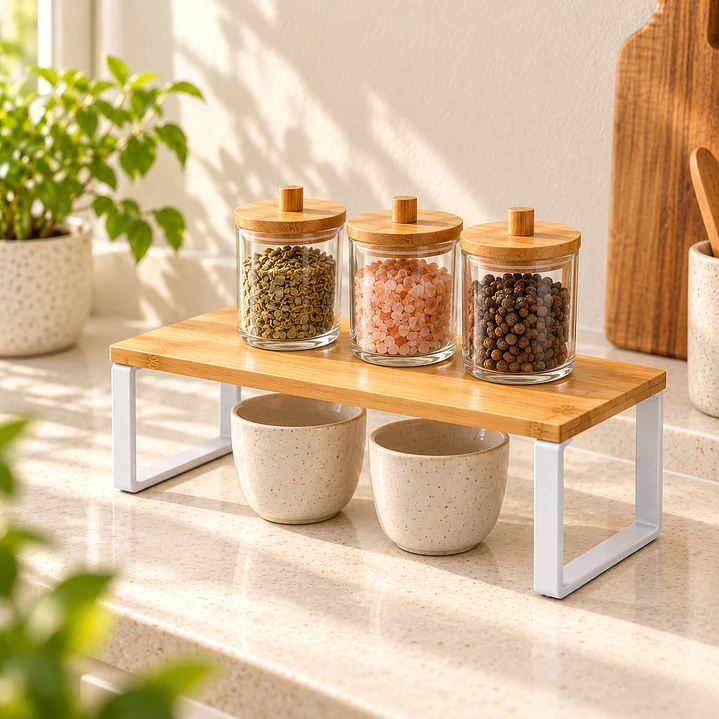 Repisa organizadora de bambú estante cocina 33cm 2