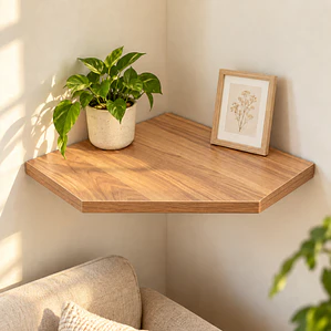 Repisa de esquina para pared 30x30x1.8 madera