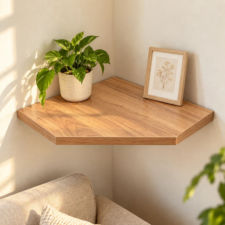 Repisa de esquina para pared 30x30x1.8 madera 1