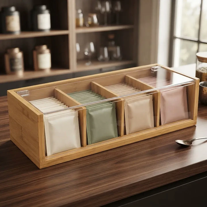 Caja organizadora de té 4 compartimientos 2