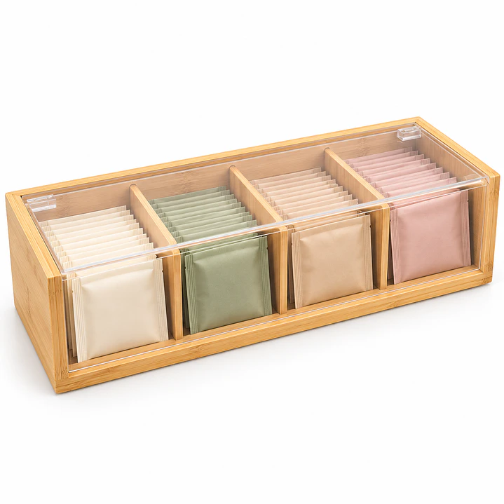 Caja organizadora de té 4 compartimientos 3