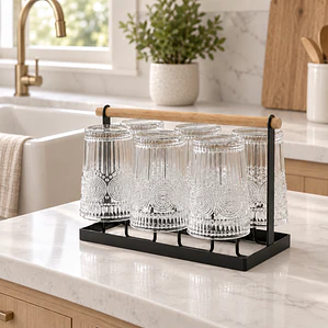 Organizador y escurridor De Vasos Negro