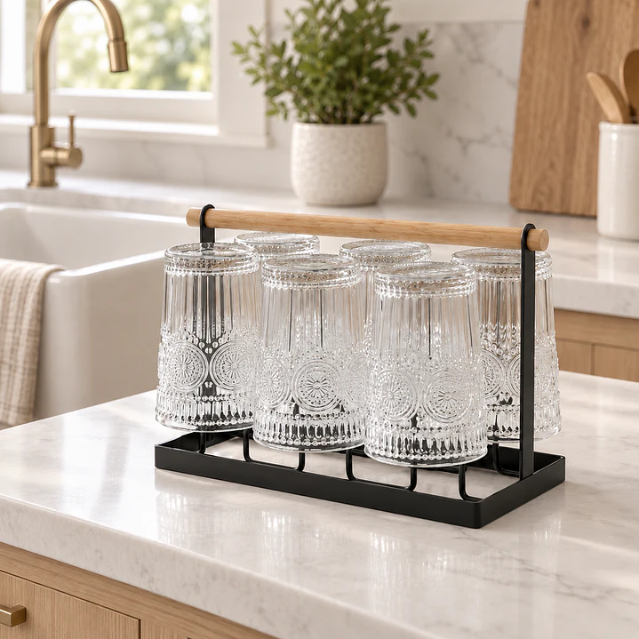 Organizador y escurridor De Vasos Negro 1