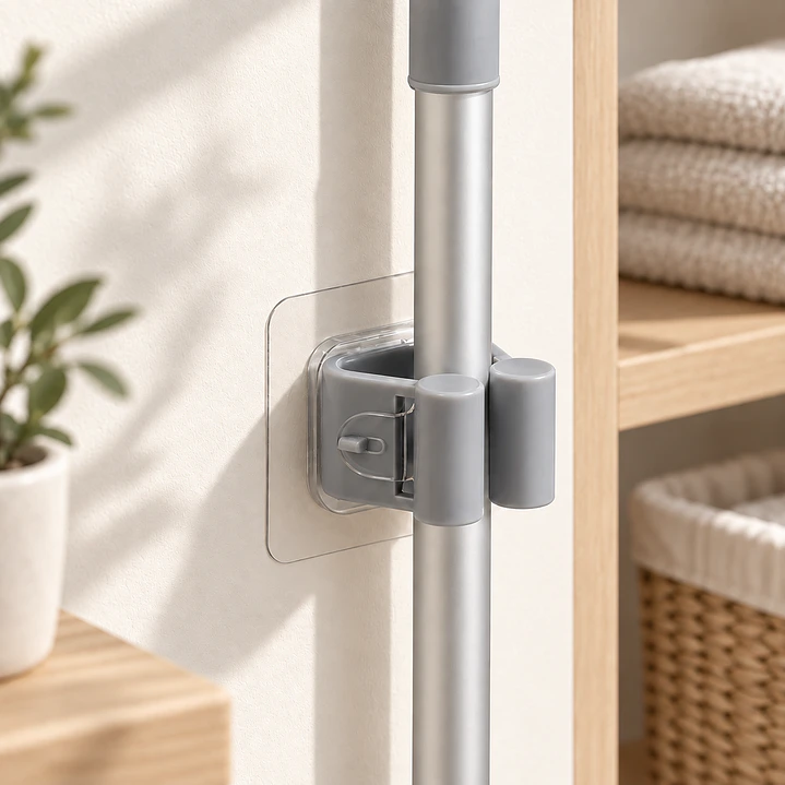 Pack 4 soportes de pared para escobas  1