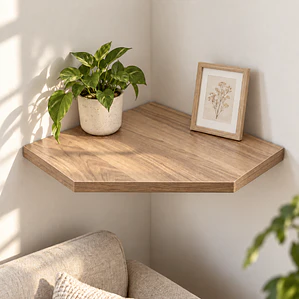 Repisa de esquina para pared 30x30x1.8 madera