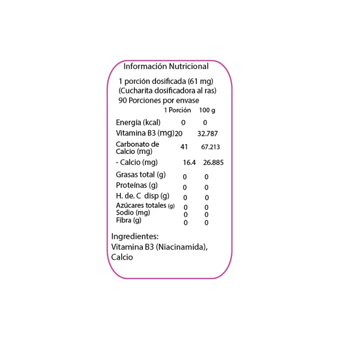 Vatamina B3 90 porc Dulzura Natural 3