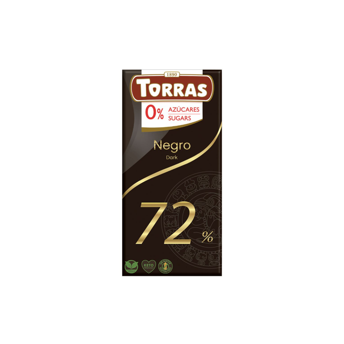 Chocolate Negro 72% Cacao  75 gr s/azucar Torras 1