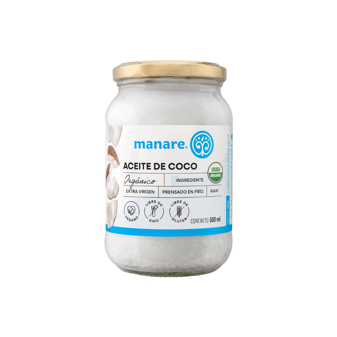 Aceite de Coco Organico con olor 500 ml Manare 1