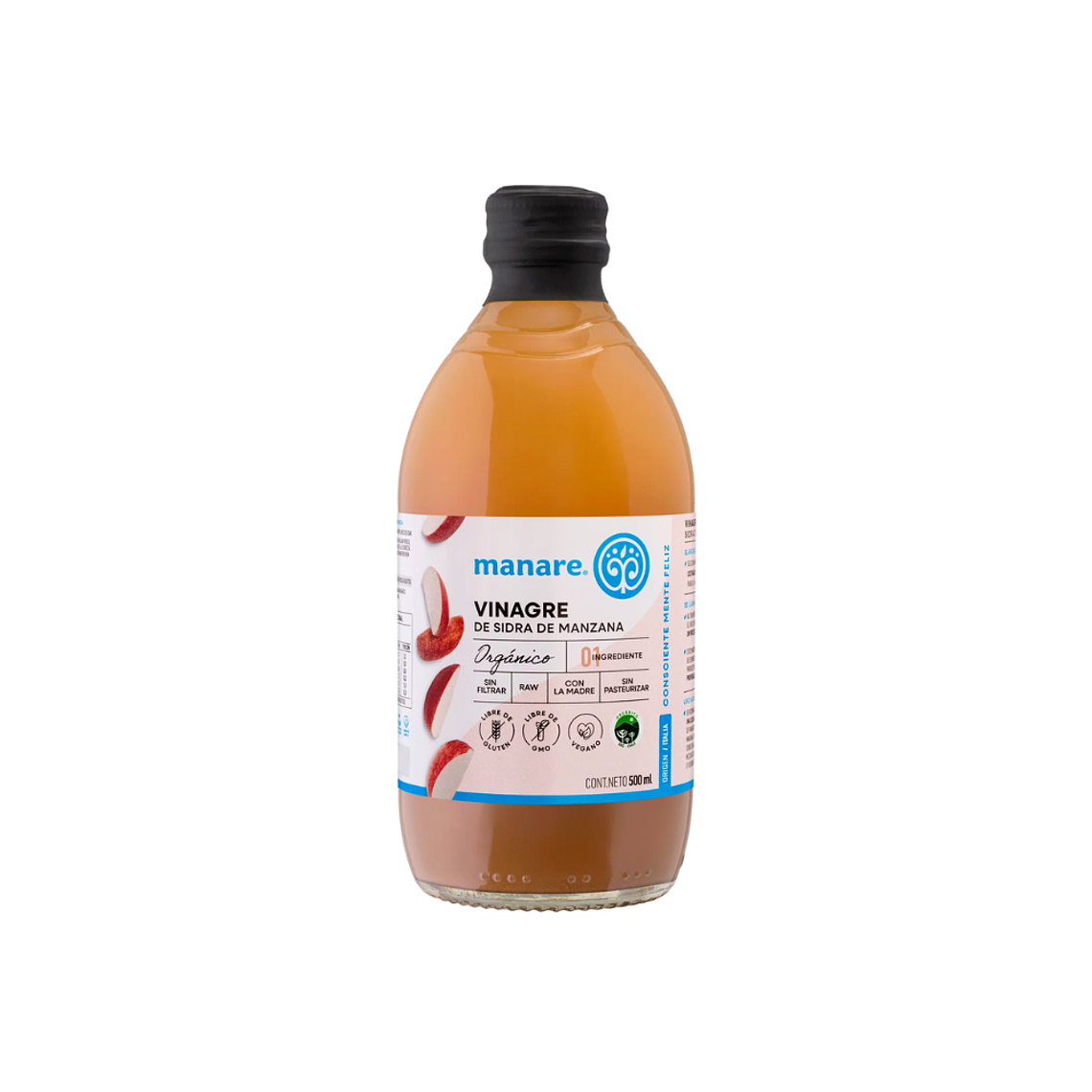 Vinagre de Manzana Organico 500 cc Manare 1
