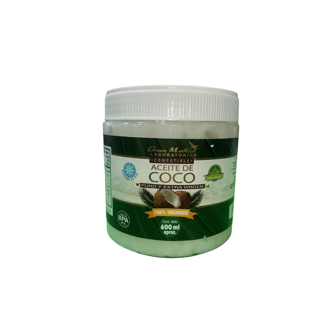 Aceite de Coco Organico con olor 600 ml Green M 1