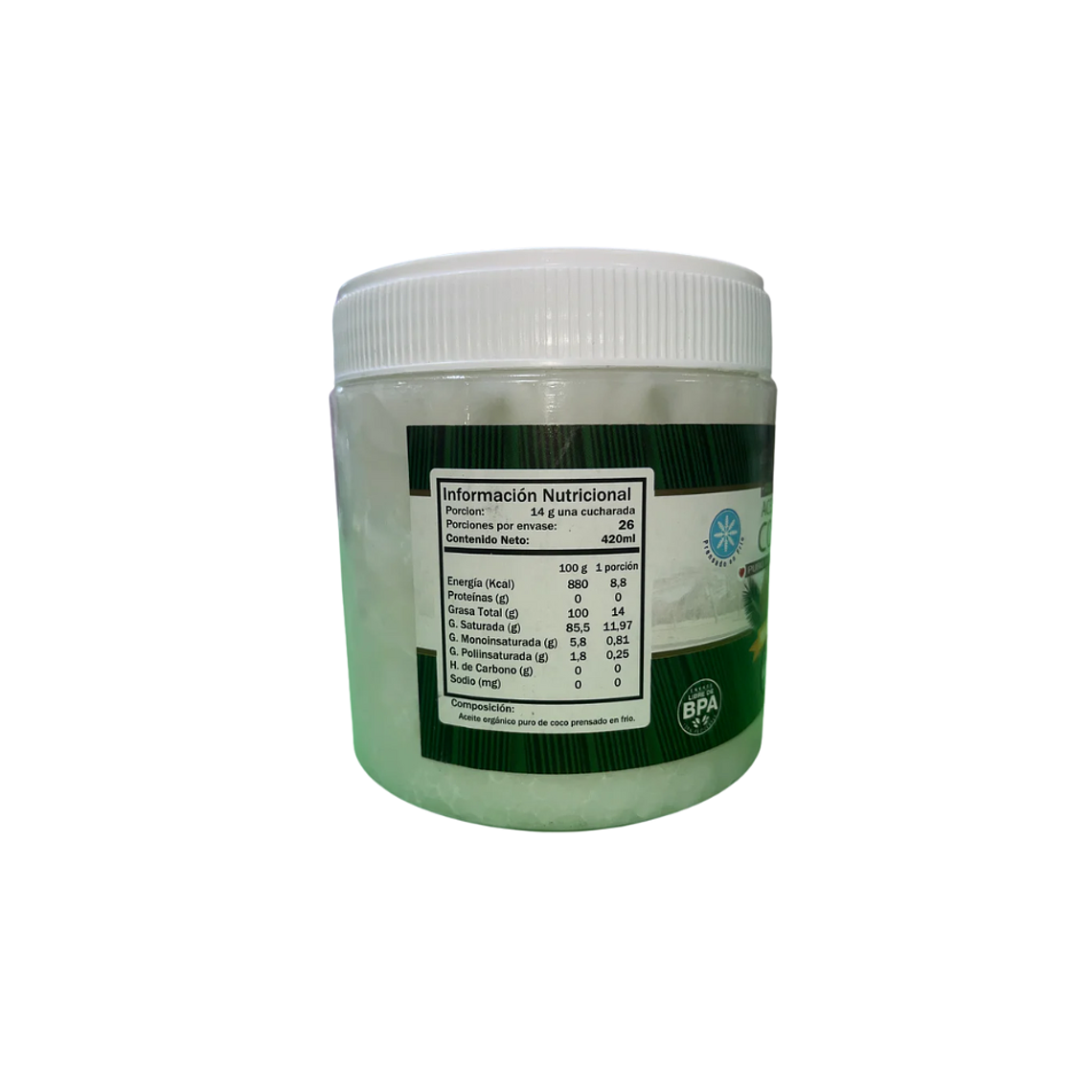 Aceite de Coco Organico con olor 600 ml Green M 2