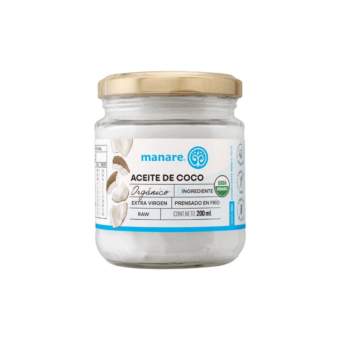 Aceite de Coco Organico con olor 200 ml Manare 1
