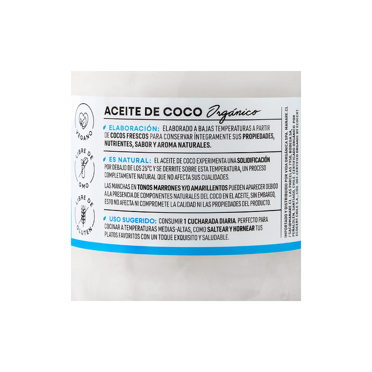 Aceite de Coco Organico con olor 200 ml Manare 2