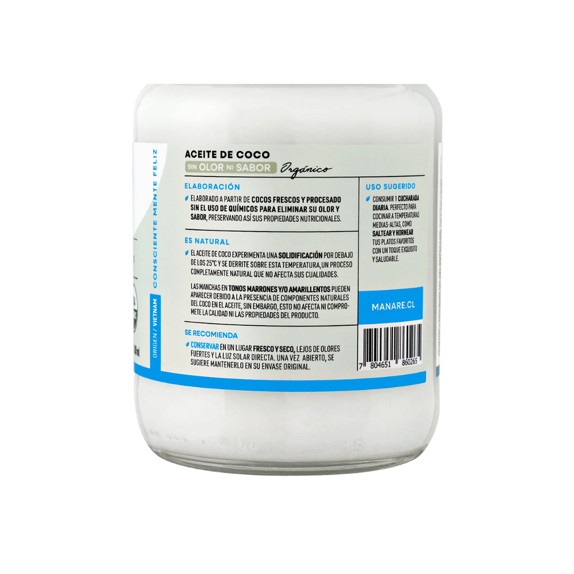 Aceite de Coco Organico sin olor 500 ml Manare 3