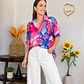 Blusa Satín con Estampado Artístico - Miniatura 2