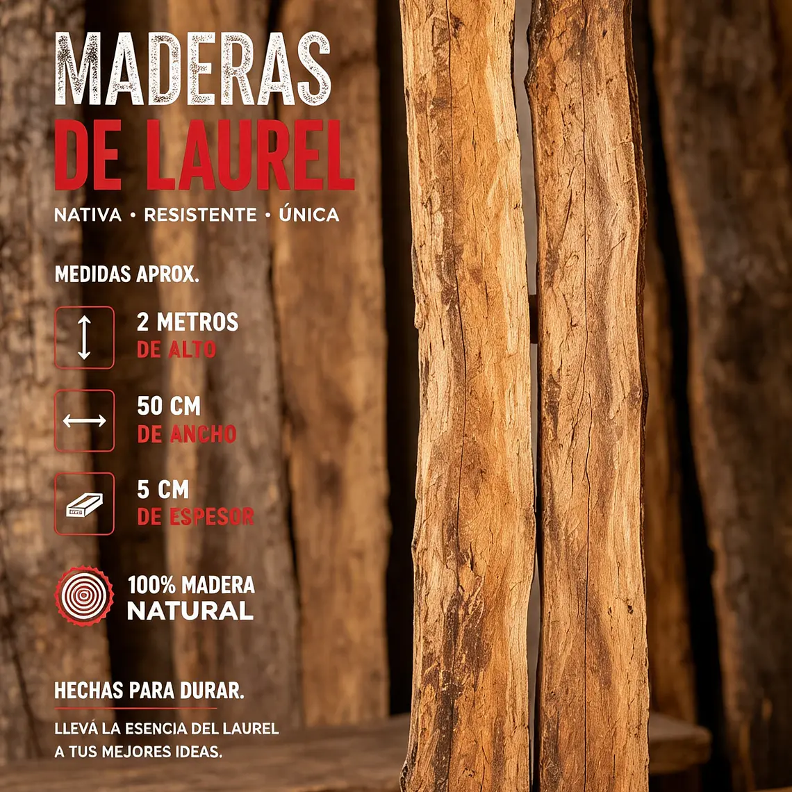 Maderas rústicas de laurel 6