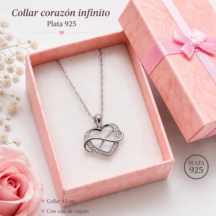  COLLAR CORAZON DE PLATA 925, UN DETALLE ELEGANTE Y PERFECTO PARA REGALAR 4